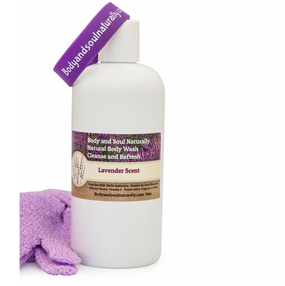 Natural Body Wash w/Exfoliating Gloves - Body and Soul Naturally LLC